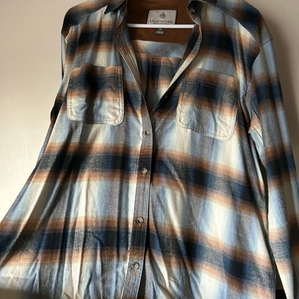 Legendary Whitetails Brown and Blue Plaid Shirt